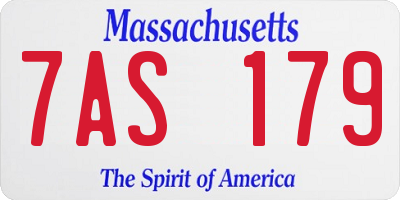 MA license plate 7AS179
