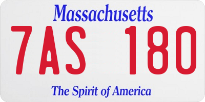 MA license plate 7AS180