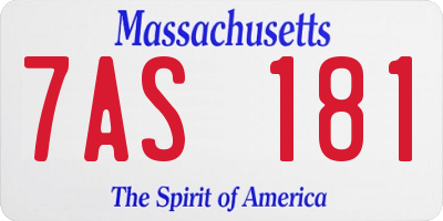 MA license plate 7AS181