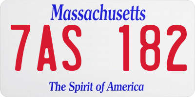 MA license plate 7AS182