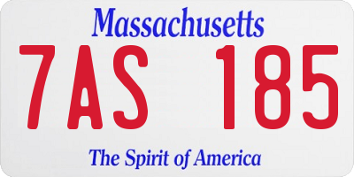 MA license plate 7AS185