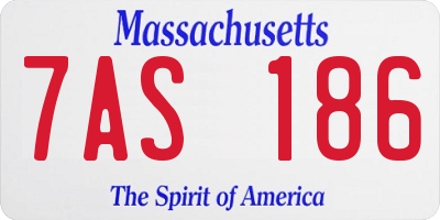 MA license plate 7AS186