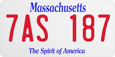 MA license plate 7AS187
