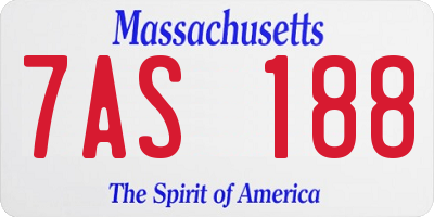 MA license plate 7AS188