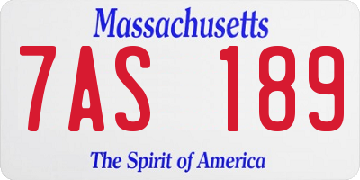 MA license plate 7AS189