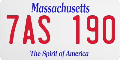 MA license plate 7AS190