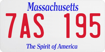 MA license plate 7AS195