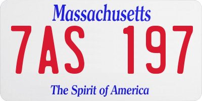 MA license plate 7AS197