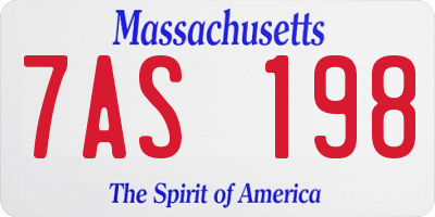 MA license plate 7AS198