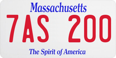 MA license plate 7AS200