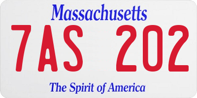 MA license plate 7AS202