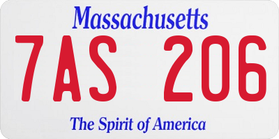 MA license plate 7AS206