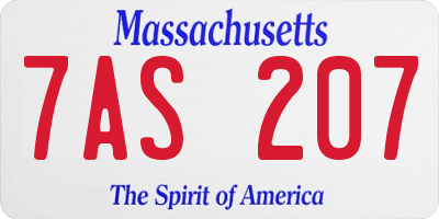 MA license plate 7AS207