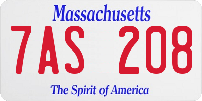 MA license plate 7AS208