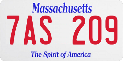 MA license plate 7AS209