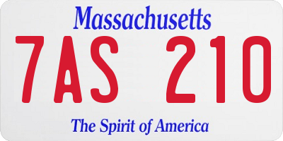 MA license plate 7AS210
