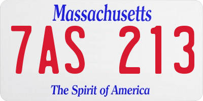 MA license plate 7AS213