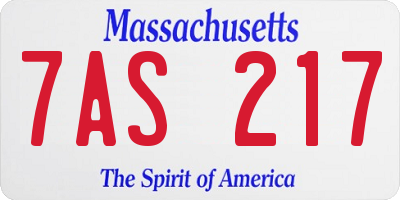 MA license plate 7AS217