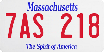 MA license plate 7AS218