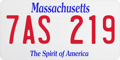 MA license plate 7AS219