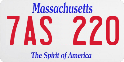 MA license plate 7AS220