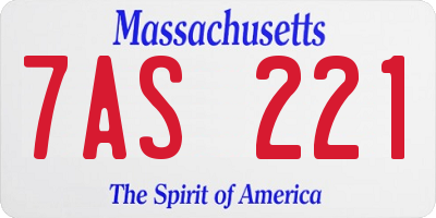 MA license plate 7AS221