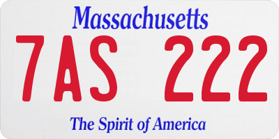 MA license plate 7AS222