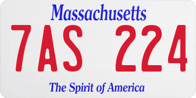 MA license plate 7AS224