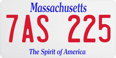 MA license plate 7AS225