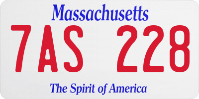 MA license plate 7AS228