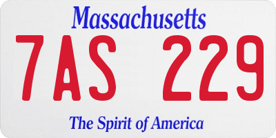 MA license plate 7AS229