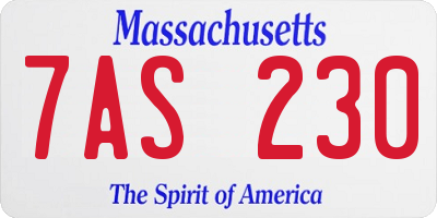 MA license plate 7AS230