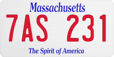 MA license plate 7AS231