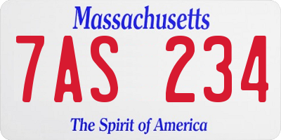 MA license plate 7AS234