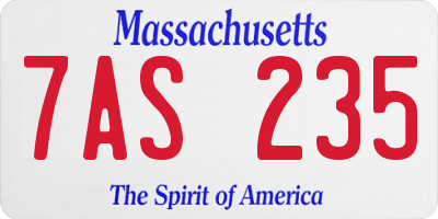MA license plate 7AS235