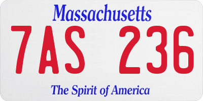 MA license plate 7AS236