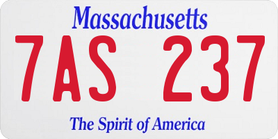 MA license plate 7AS237