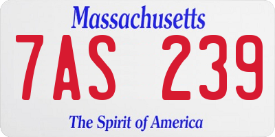 MA license plate 7AS239