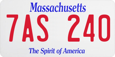 MA license plate 7AS240