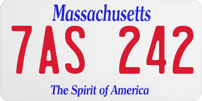 MA license plate 7AS242