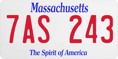 MA license plate 7AS243