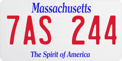 MA license plate 7AS244
