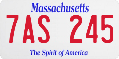 MA license plate 7AS245