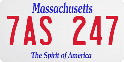 MA license plate 7AS247