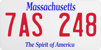 MA license plate 7AS248