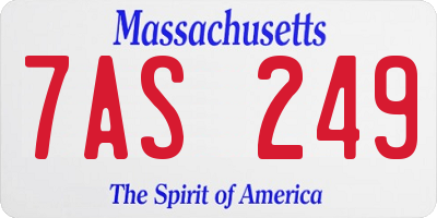 MA license plate 7AS249