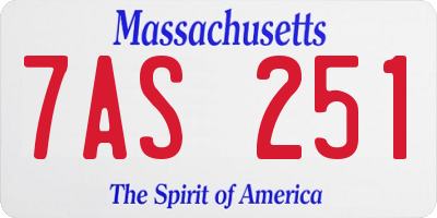 MA license plate 7AS251