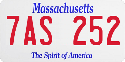 MA license plate 7AS252