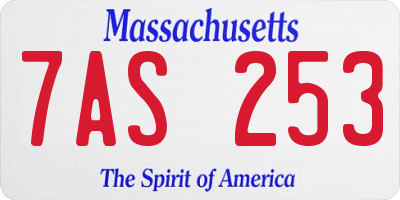 MA license plate 7AS253