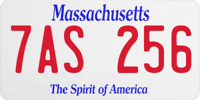 MA license plate 7AS256